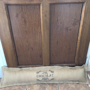 Hessian burlap door window draft stopper (draught excluder). Gift. Rustic. Farmhouse. Grain sack. Christmas present.