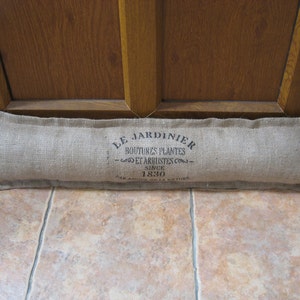 Hessian burlap door window draft stopper (draught excluder). Gift. Rustic. Farmhouse. Grain sack. Christmas present.