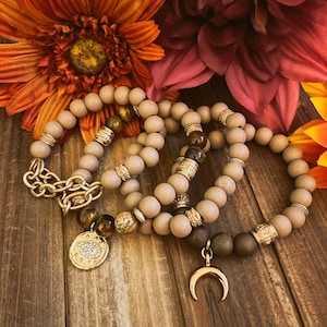 Pulseras de cuentas/Pulseras de yoga/Pulseras apilables/Conjunto de pulseras/Pulseras gitanas/Pulseras de cuentas bohemias/Pulsera de piedras preciosas