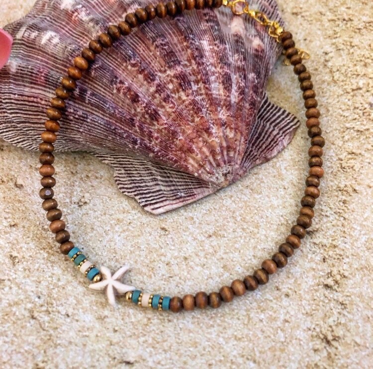 Multicolored Starfish Beaded Choker