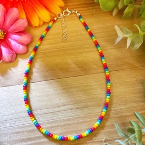 Rainbow Pride Choker/LGBTQ Choker/Parade Jewelry/LGBTQ Jewelry/Rainbow Beaded Necklace/Beaded choker