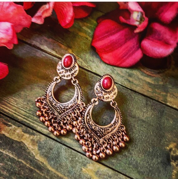 Rose gold boho earrings deals