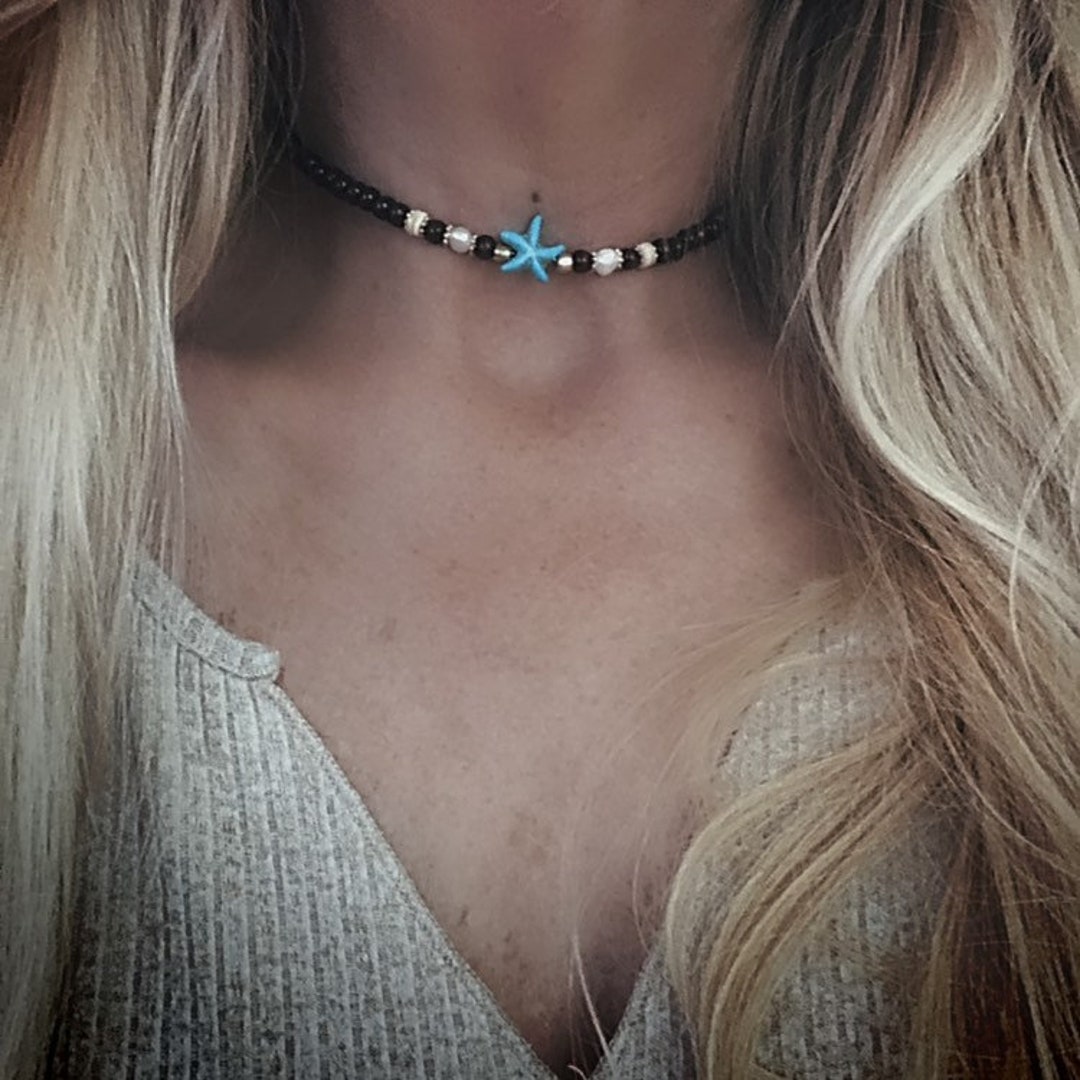 Starfish Choker/beaded Choker/beach Choker/boho Choker/turquoise Choker ...