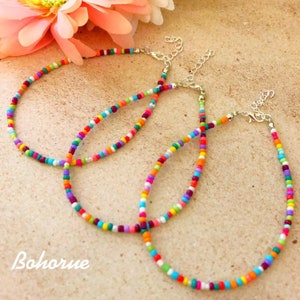 Beach Anklet/Beach ankle bracelet/Price is for one/Boho anklet/Beaded anklet/Hippie anklet/Beach Jewelry/Colorful anklet