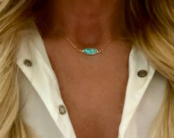Turquoise Necklace/Dainty Turquoise Necklace/Turquoise Gold Necklace