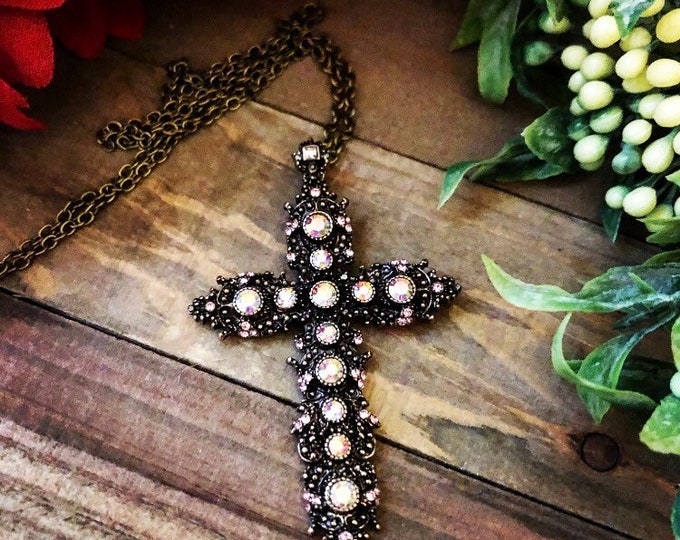 Cross Necklace/long Cross Necklace/christian Jewelry/big Cross Necklace