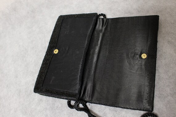 Black beaded bag. Vintage bag purse. Evening beau… - image 4