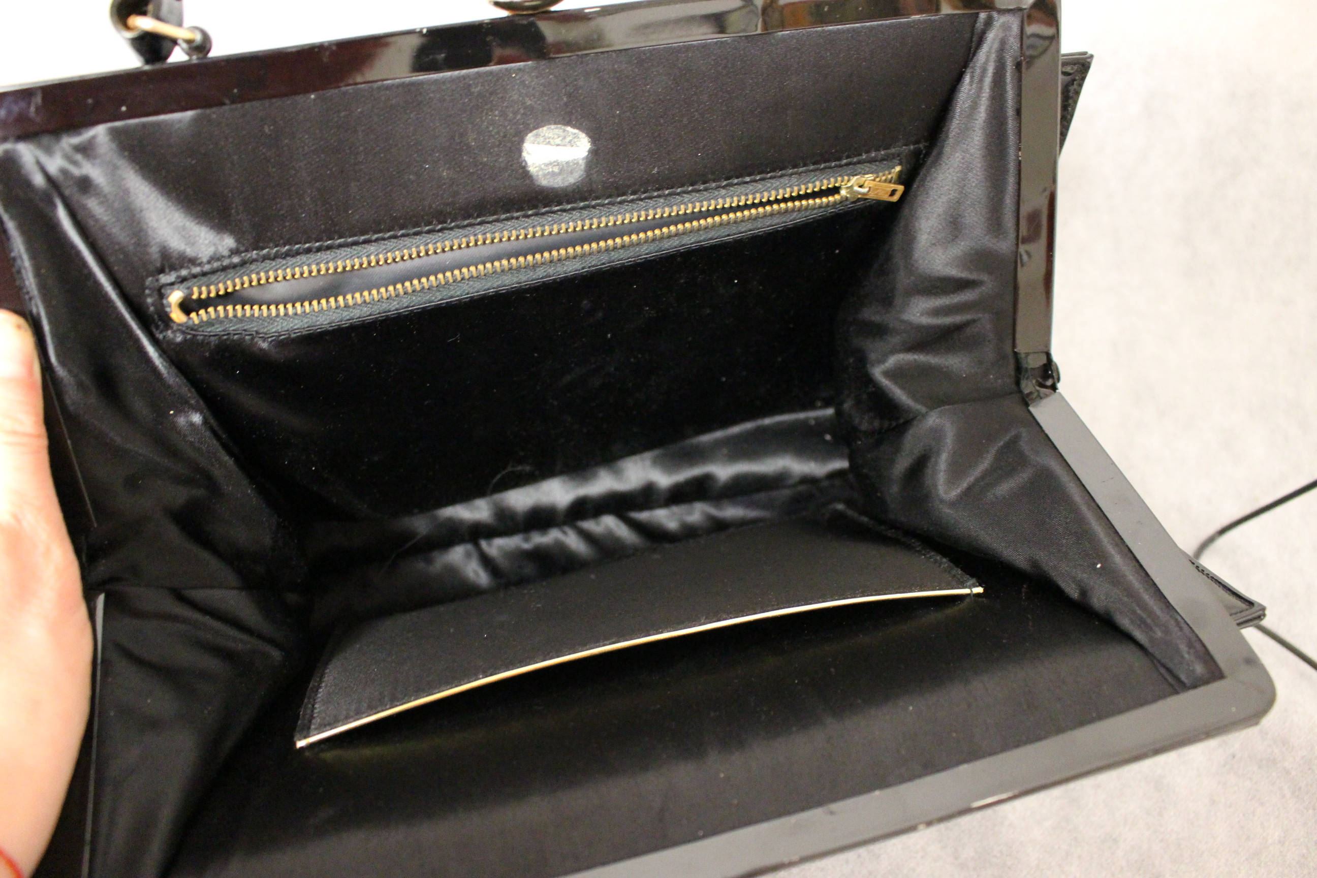 Black Vintage Handbag Patent Leather Handbag 1950s - Etsy