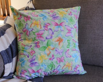 Pillow Cover for Girls, Nursery Throw Pillow Cover, Butterfly Room Decor, Butterfly Pillow Cover, READY TO SHIP