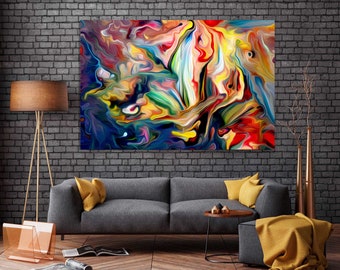 A1 Painting PRINT rain walk couple Modern Abstract Art Wall Deco Poster