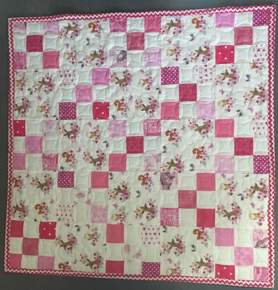 Butterfly Blocks baby quilt tummy time blanket pink baby girl Etsy