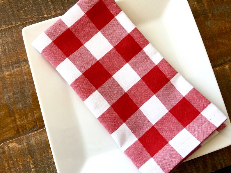 Gingham Dinner Napkinsbuffalo Check Cloth Etsy