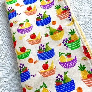 Vintage Fruit Bowls-Designer Terry Cloth Dish Towel.