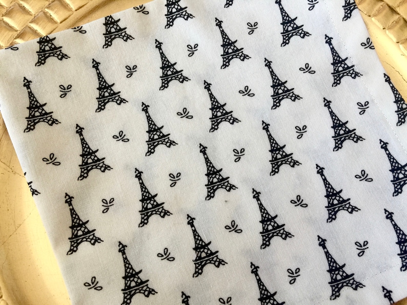 Eiffel Tower Cloth Napkins-Set of 4-Black /& Ivory-French Parisian Party-Brunch-Lunch-Tea-Wine-Bridal.