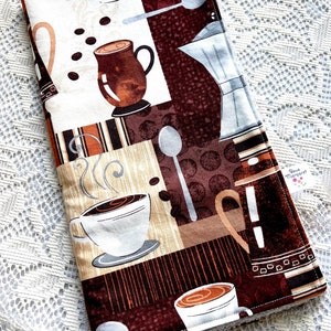 Coffee Espresso Jacquard Tea Towel - Red