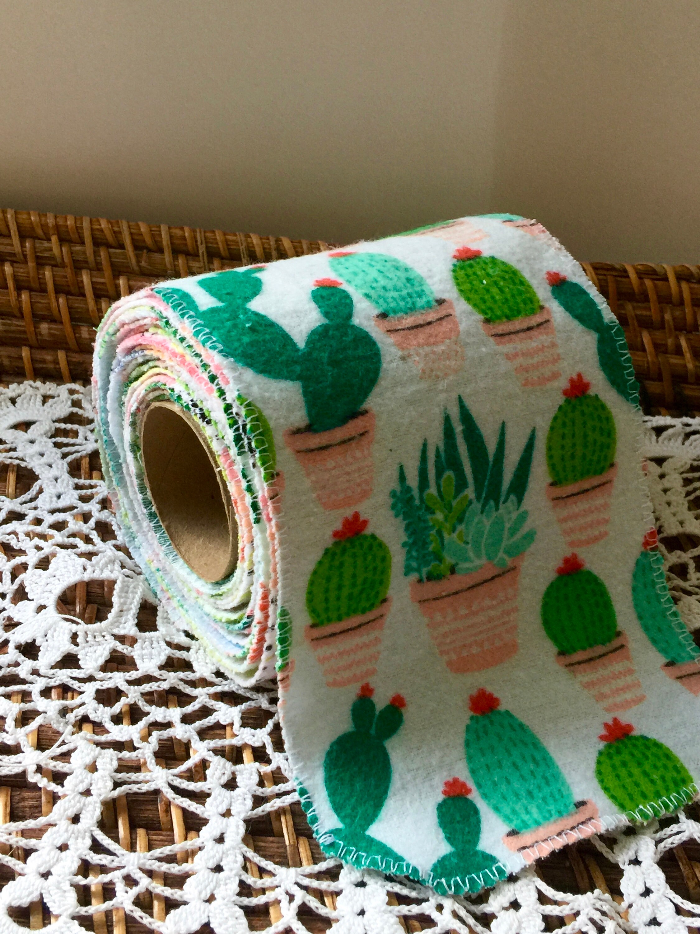 UnToilet Paper-Bidet Cloths-Upcycled Reusable Cloth TP-Roll of 12 Fla…