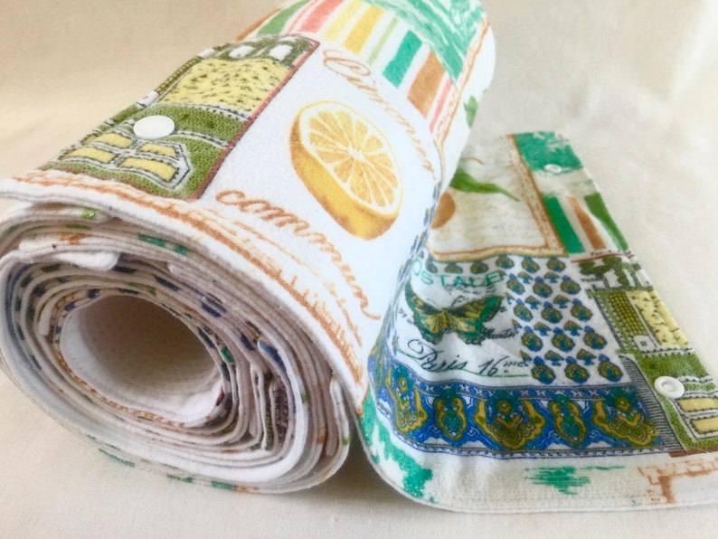 Unpaper Towels w/Snaps-Reusable Paper Towels-2 ply Flannel | Etsy