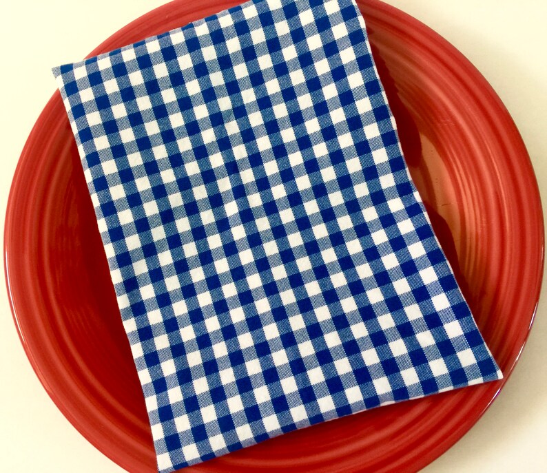 Gingham Cloth Napkinsblue & White Checkset of 4 Etsy