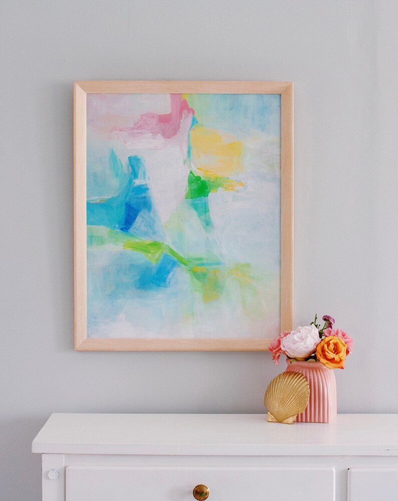 Large Abstract Art Print Giclée Print of Colorful Blue Etsy