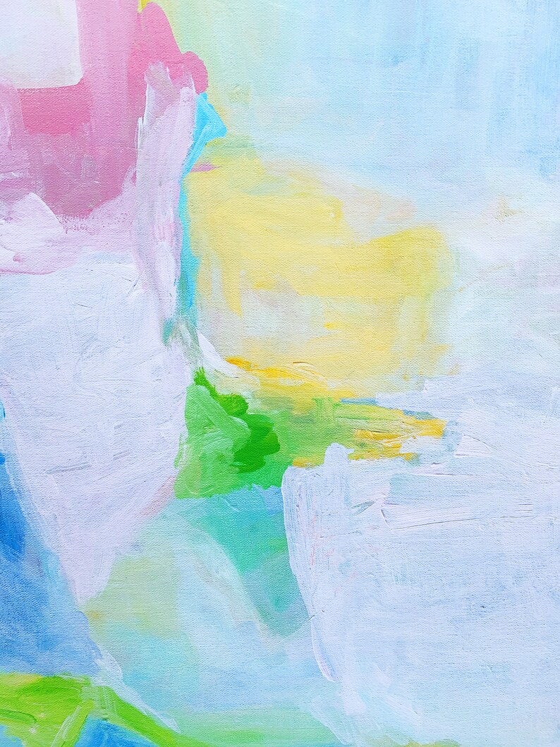 Large Abstract Art Print Giclée Print of Colorful Blue Etsy