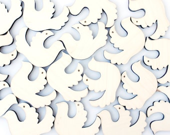 Unfinished Alder Wood Dove, DIY Craft Bird Ornament