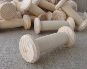 Set of 5 Unfinished Wooden Spool, Large size, 10cm, 4 inch, Wood bobbin, Natural Wood, Wooden Cut Out Shapes, Wooden supplies