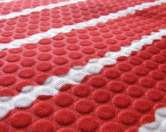 Vintage Red Stripe Fabric, Textile, 3.3 Yards, Sewing supplies, 1980s