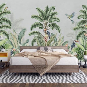 Botanical Wallpaper: Plants and Birds Digital Print (JPEG/300DPI)