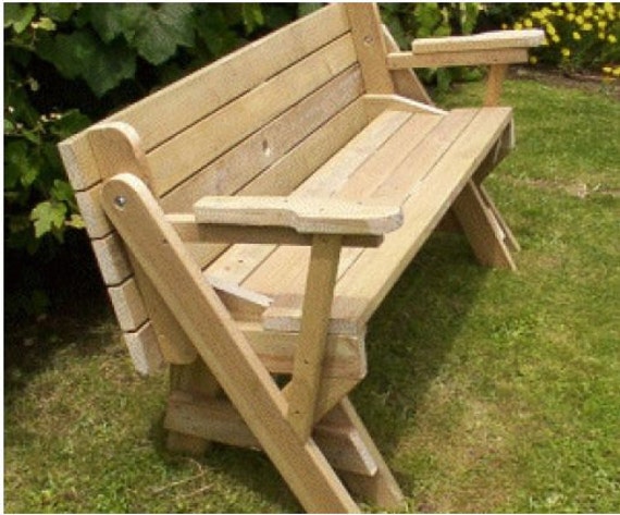 Plans for a bench that folds into a Picnic table In PDF Etsy