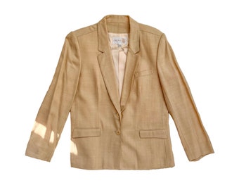 ジャケット・アウター 80s 90s EURO linen tailored jacket beige 80s/90s Long Boxy 