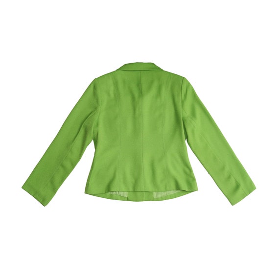 Vintage Lime Green Knit Jacket, Size 38, XS/Small… - image 5