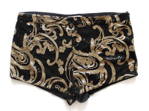 FESTIVAL READY!!! Black & Gold Sequinned Brocade
