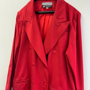 Vintage Red Wool Trench Coat, Size and 13-14 // Long Wool Jacket // Jacket Dress