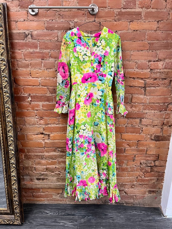 Gorgeous Vintage 70's Floral Maxi Dress, Small/Me… - image 3