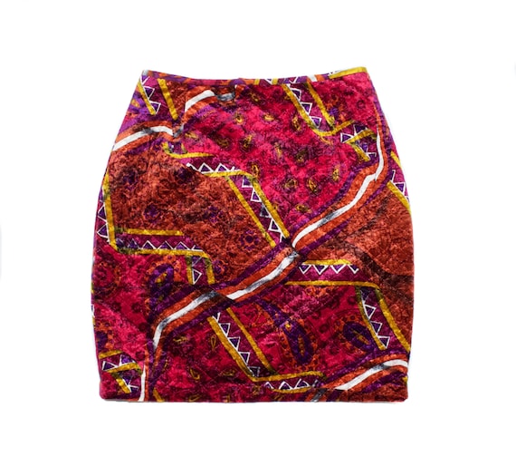 Vintage 70's Pucci-esque Mini Skirt sz 38 // Pink
