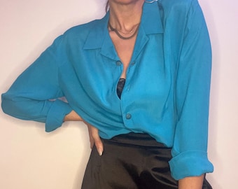 Katherine Hamnett 100% Silk Shirt. Size S. Navy Blue Unisex - Etsy Katherine Hamnett 100% Silk Shirt. Size S. Navy Blue Unisex - Etsy