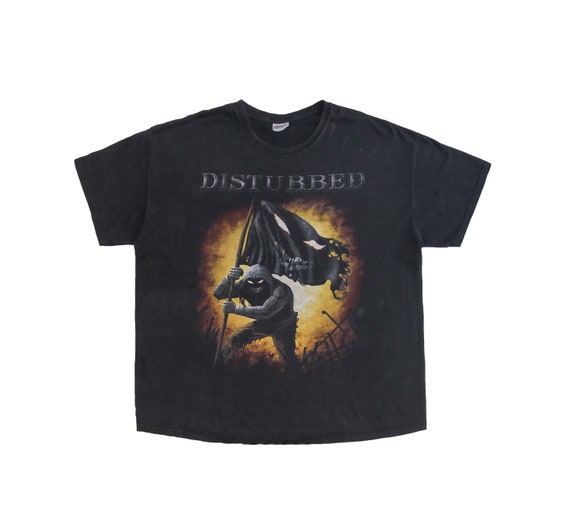 Vintage Band Tee, Disturbed, Men's Large // Faded Black Concert