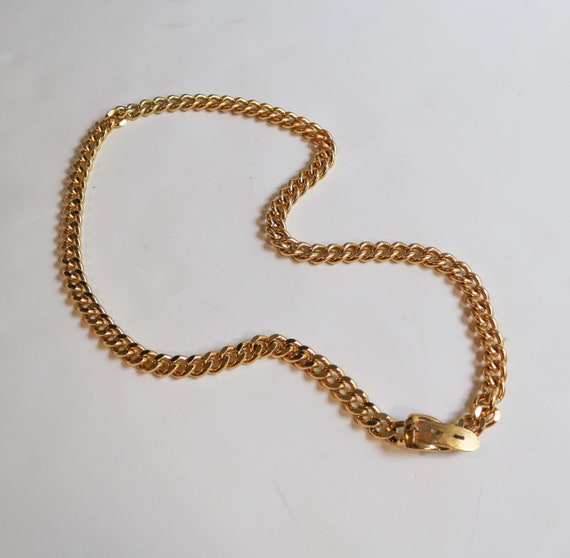 Vintage 90s Gold Chain Belt // Small Gold Belt //
