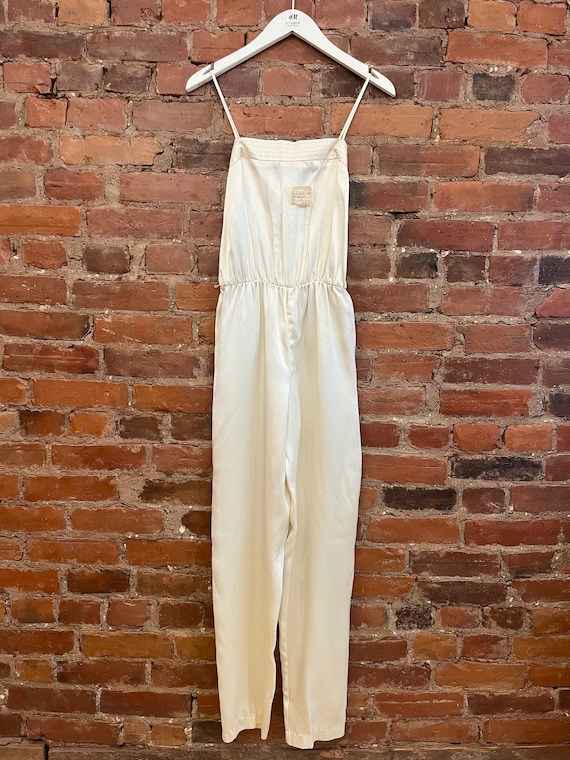 Vintage 70s Cream Jumpsuit & Jacket, Size 6 // Ro… - image 1