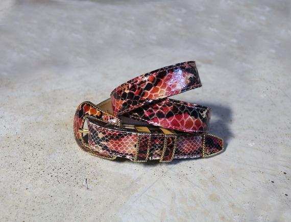 Vintage Pink Black and Gold belt Intricate Vintage Black & Gold Beads Buckle with Bright Pink  main image 3