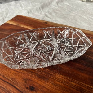 Vintage Crystal Serving Dish // Elegant Dinnerwear // Serving Platter // Dining Ware // Dishes // Star of David Etching