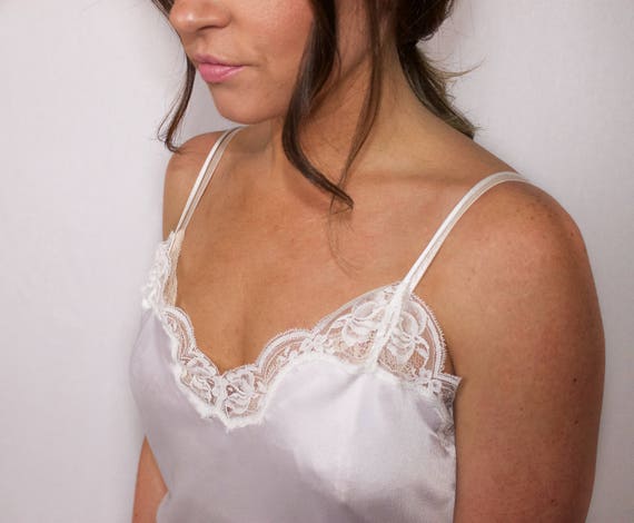 White Long Slip Dress, Size Small/Medium // Night