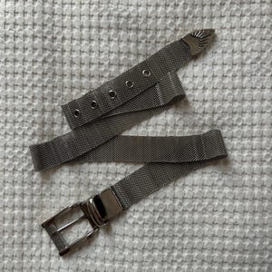 Vintage Silver Metal Belt // Unisex Silver Belt // Statement Belt