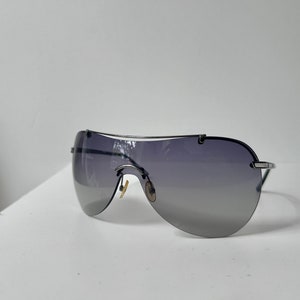 Vintage Y2K Dior Oversized Wrap Sunglasses // Galliano Era Frames // Designer Shield Sunglasses // Vintage Frames