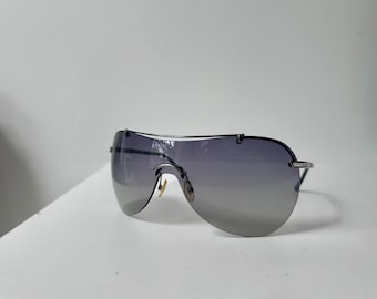 Gafas de sol envolventes extragrandes Dior vintage Y2K // Monturas de la época de Galliano // Gafas de sol de diseño con montura de escudo // Monturas vintage
