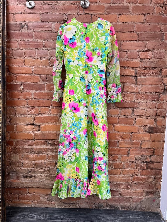 Gorgeous Vintage 70's Floral Maxi Dress, Small/Me… - image 4