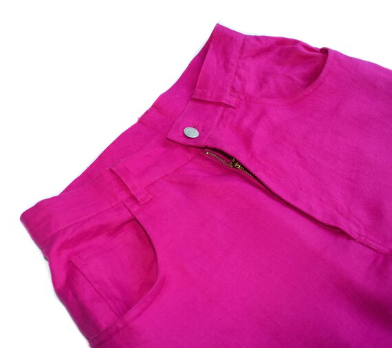 Gorgeous Vintage Fuscia Ralph Lauren 100% Linen Pa