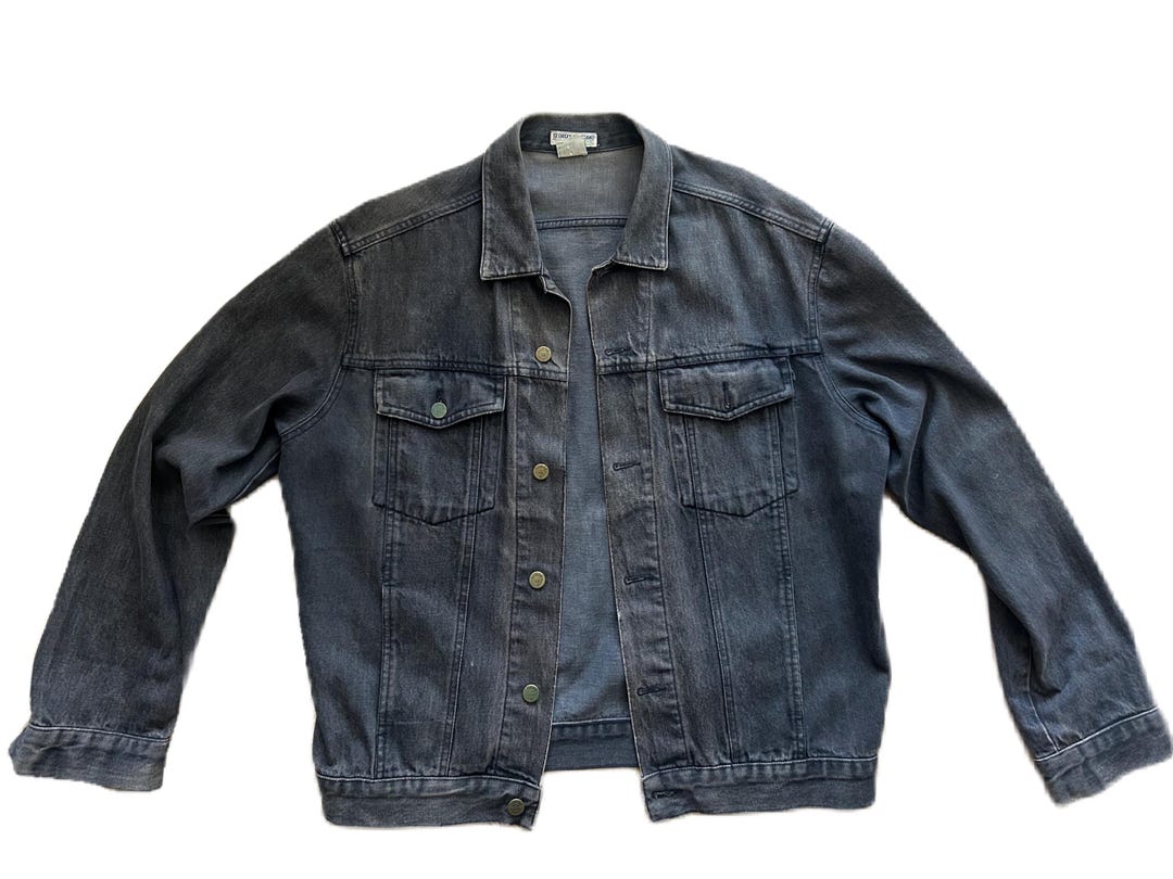90s guess black denim jacket USA製 90年代 アメリカ製 ゲス 黒デニム オーバーサイズ | ビンテージ