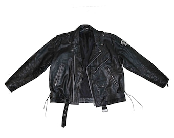 Men's Harley Davidson Biker Jacket, Size XL // Black Leather Jacket Size 52 // Motorcycle Jacket // Moto // 90's Vintage Leather