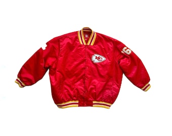Vintage Chiefs Satin Bomber Jacket, 4X // Men's Kansas City Cheifs Super Bowl IV Jacket // NFL Starter Jacket //